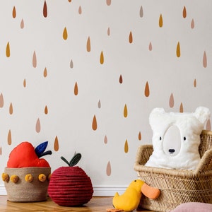 Brown Drops Kids Wallpaper, Nursery Wall Decor, Self Adhesive Wallpaper, Vinyl Wall Decor, UV Resistant, Smooth and Textured Wallpaper