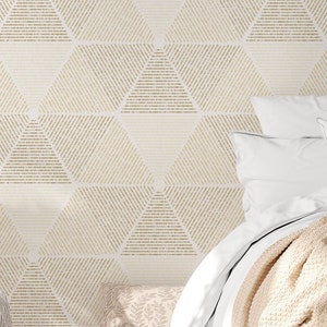Peel and Stick Wallpaper, Brown Removable Wallpaper, Geometric Pattern, Odour Free, Washable Wall Paper for Small Office