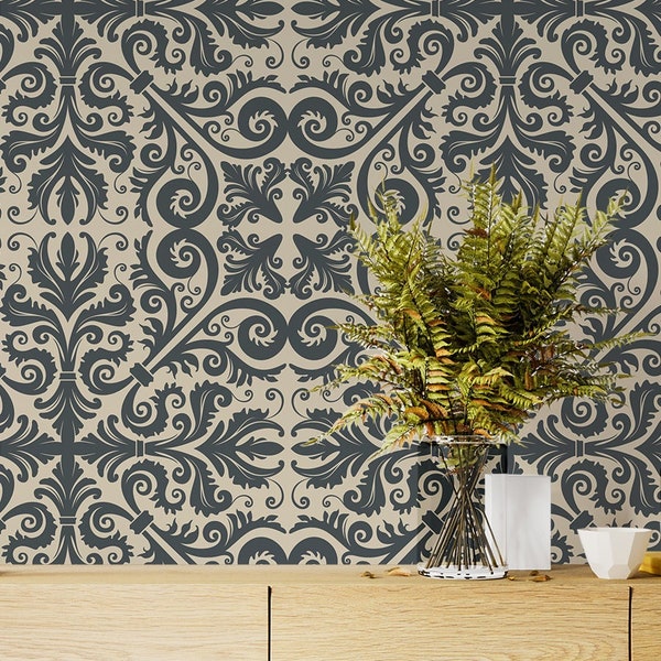 Talavera style Tile Wallpaper, Peel and Stick Grey Tile Backsplash Wall Mural, Wallpaper look like Tile, Removable Wall Decal for Kitchen