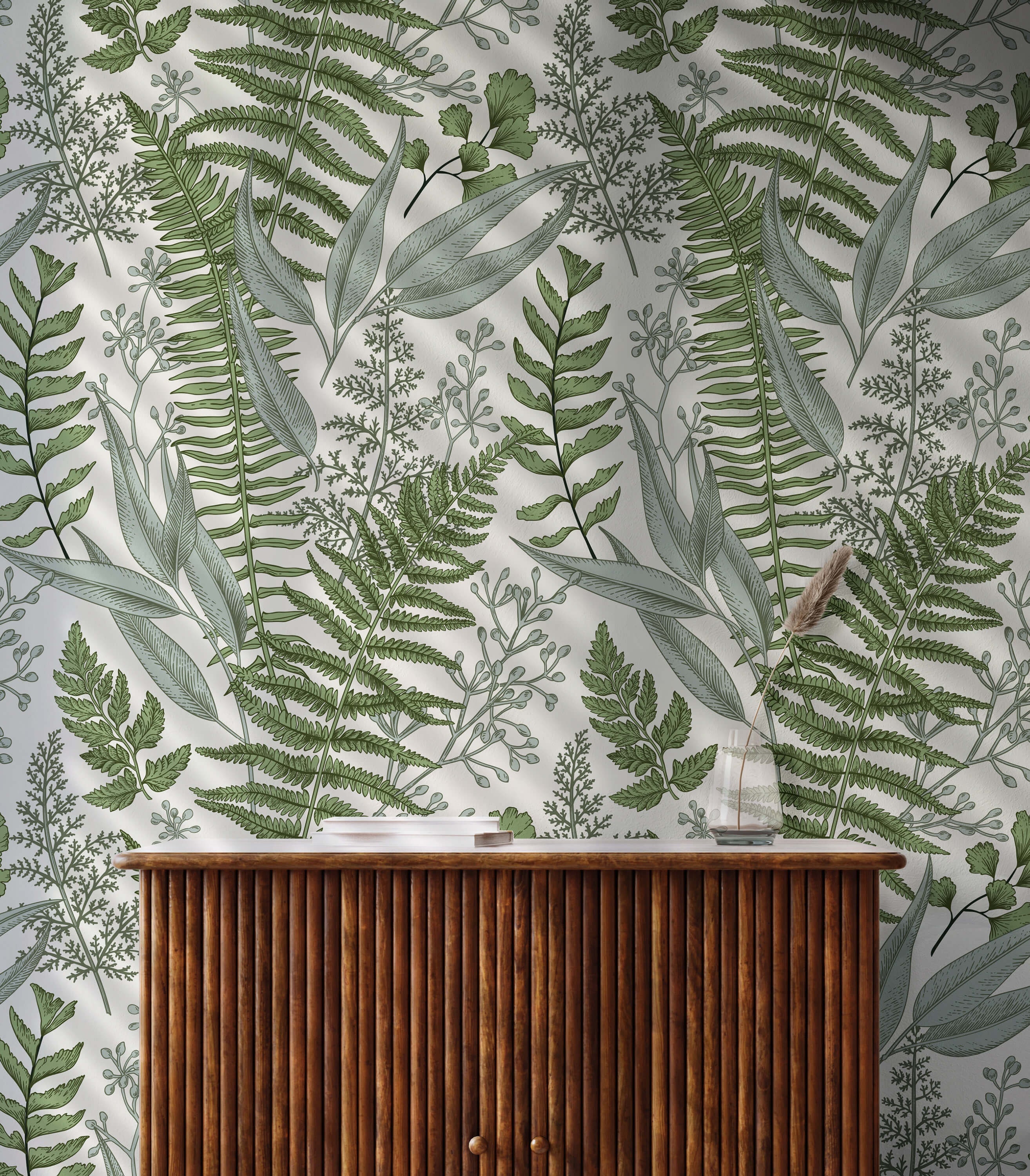 Fern Wallpaper Green Stick on Wallpaper Smooth and Textured Etsy