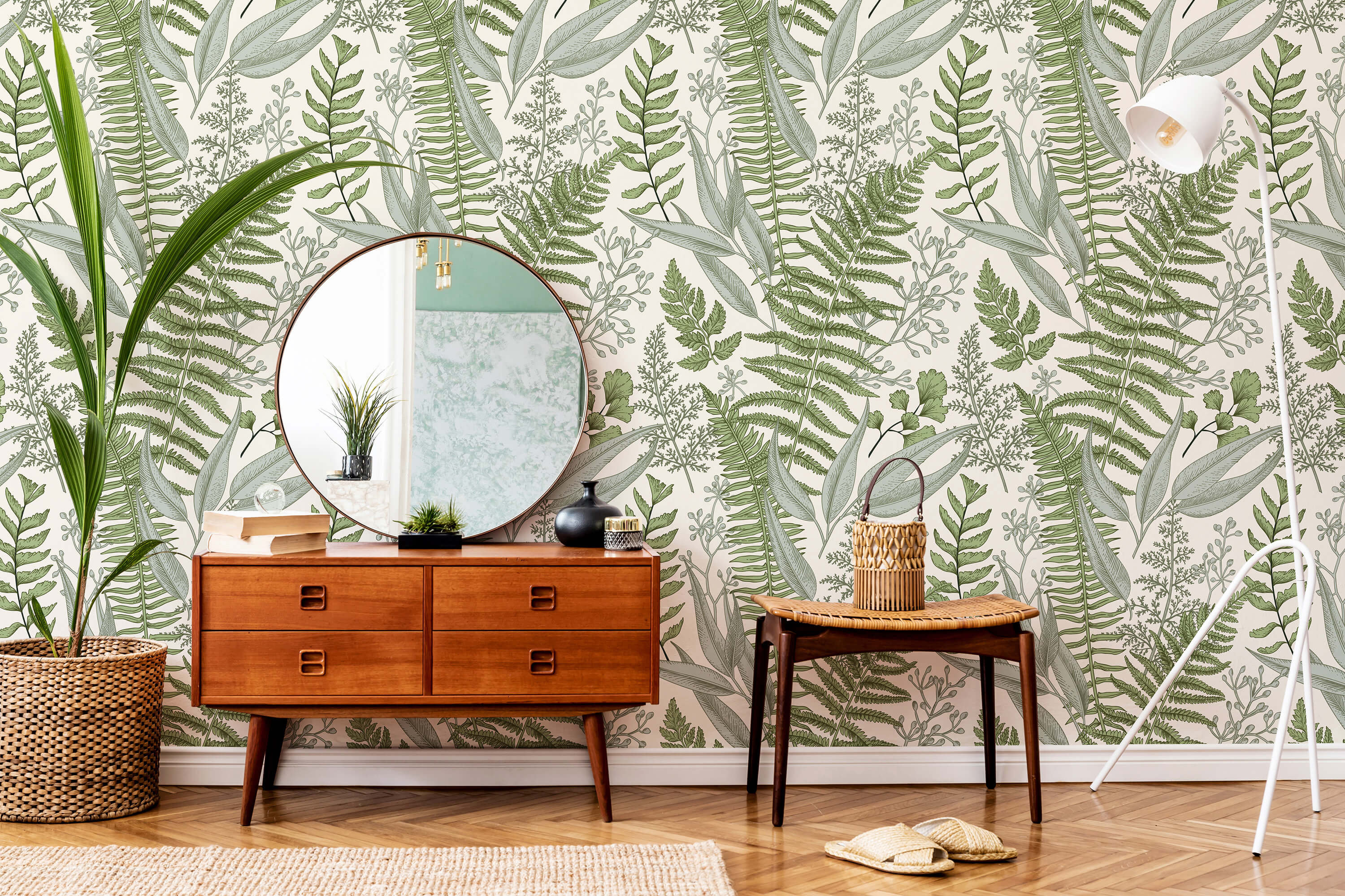 Fern Wallpaper Green Stick on Wallpaper Smooth and Textured Etsy