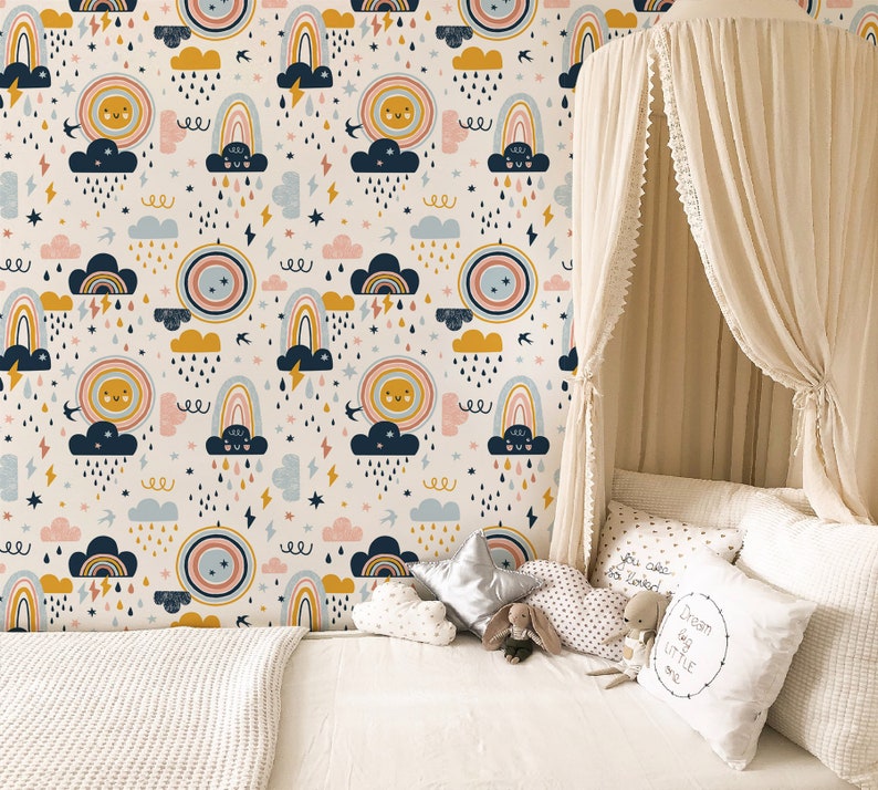 Peel & Stick Wallpaper Nursery Wallpaper For Kids Room Etsy
