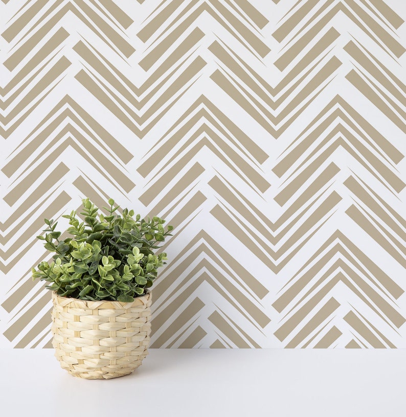 Peel and Stick Wallpaper Brown Wallpaper Geometric Custom - Etsy