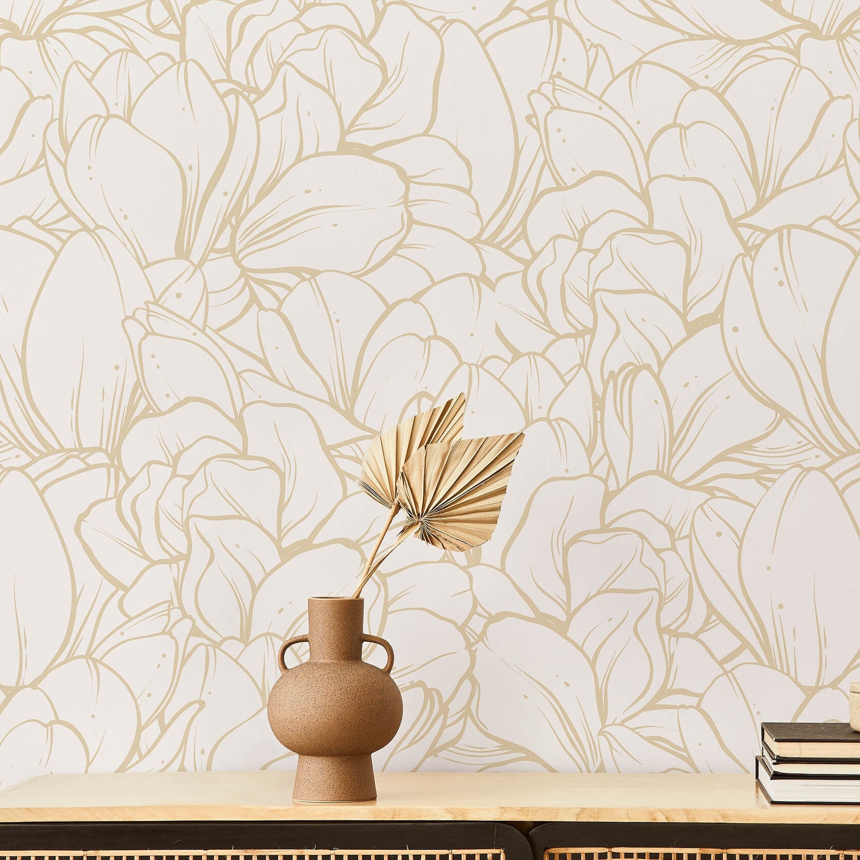 Download A Simple Flower Design On A Beige Background Wallpaper  Wallpapers com