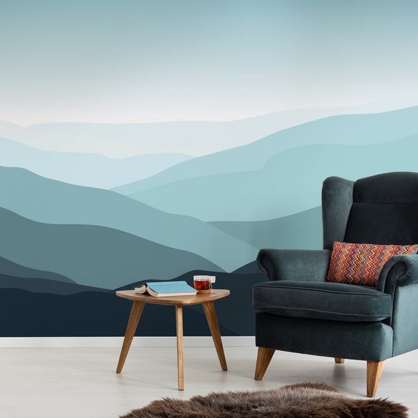 Temporary Wallpaper Mountains Etsy