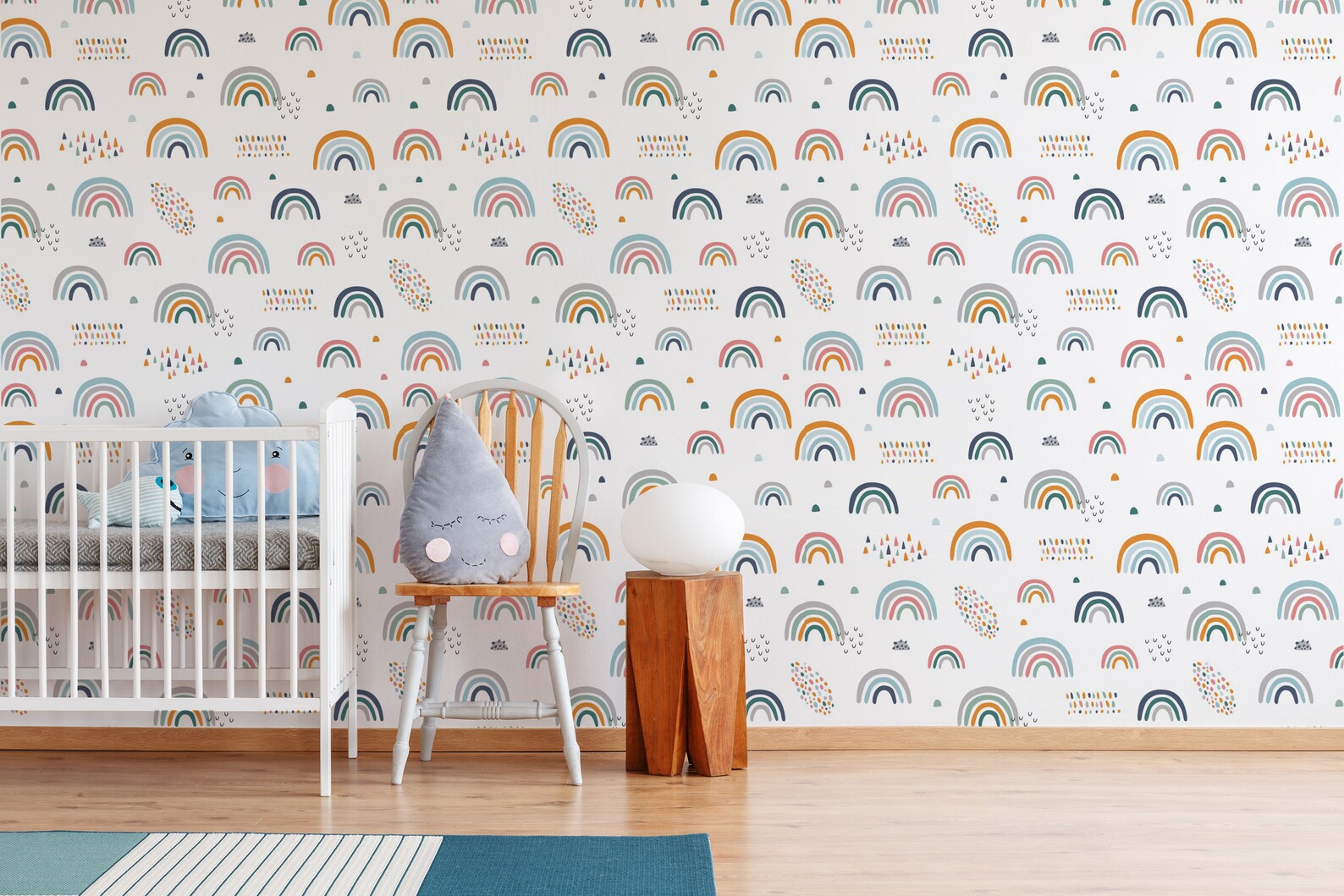 Peel and Stick Rainbow Wallpaper Beautiful Wallpaper Etsy