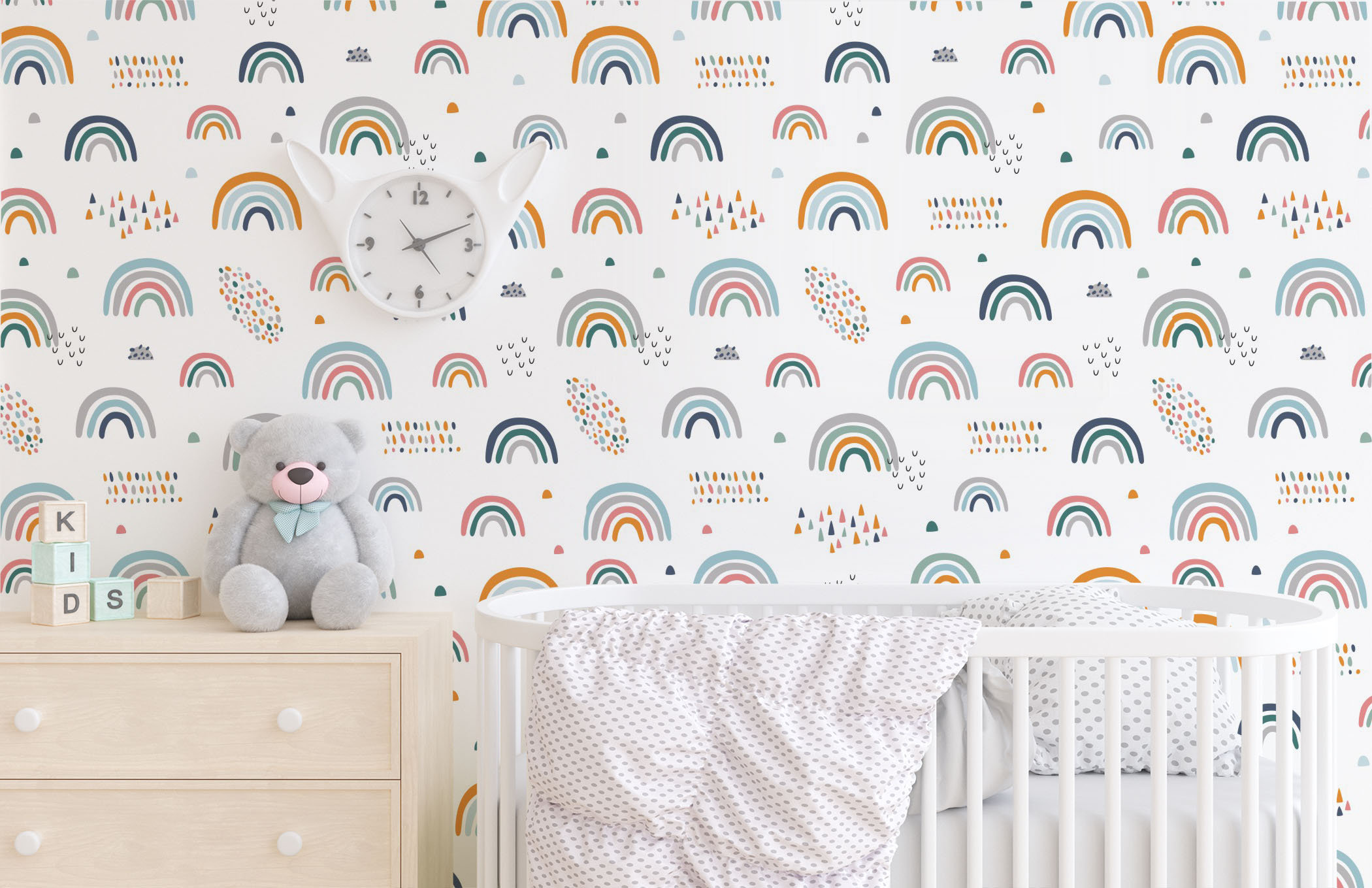 Peel and Stick Rainbow Wallpaper Beautiful Wallpaper | Etsy