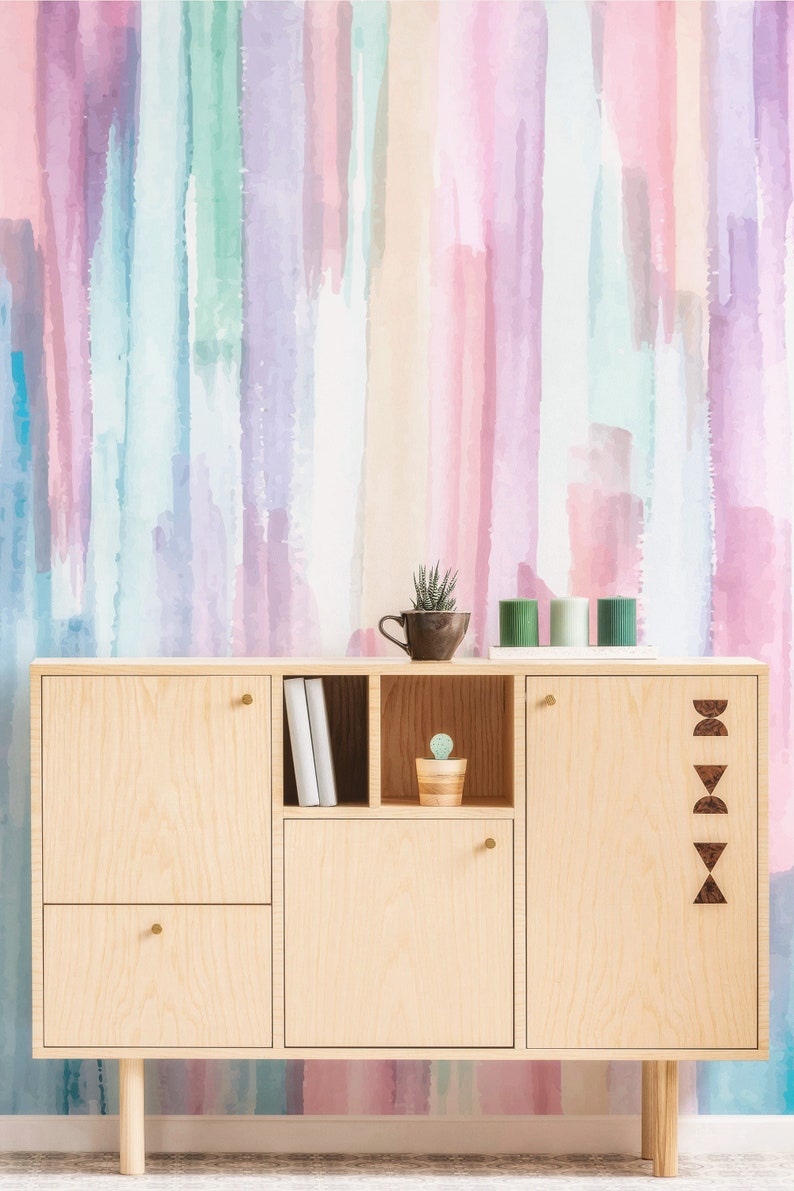 Purple Pastel Wallpaper Abstract Removable Wallpaper Peel Etsy India