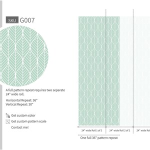 Botanical Leaf Geometric Green Wallpaper Removable Vinyl Peel and Stick Bedroom Decor bild 6