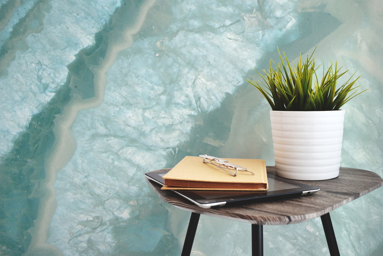 Abstract wallpaper Peel and Stick Marble Wallpaper Green Etsy