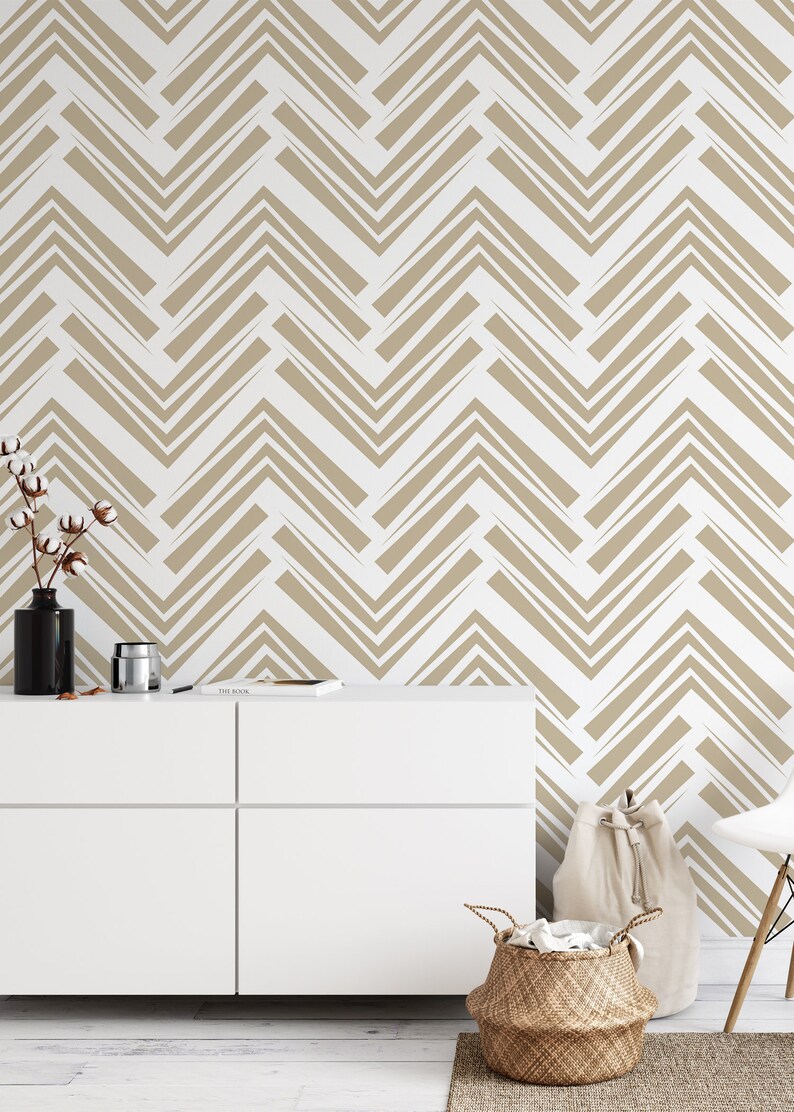 Peel and Stick Wallpaper Brown Wallpaper Geometric Custom - Etsy