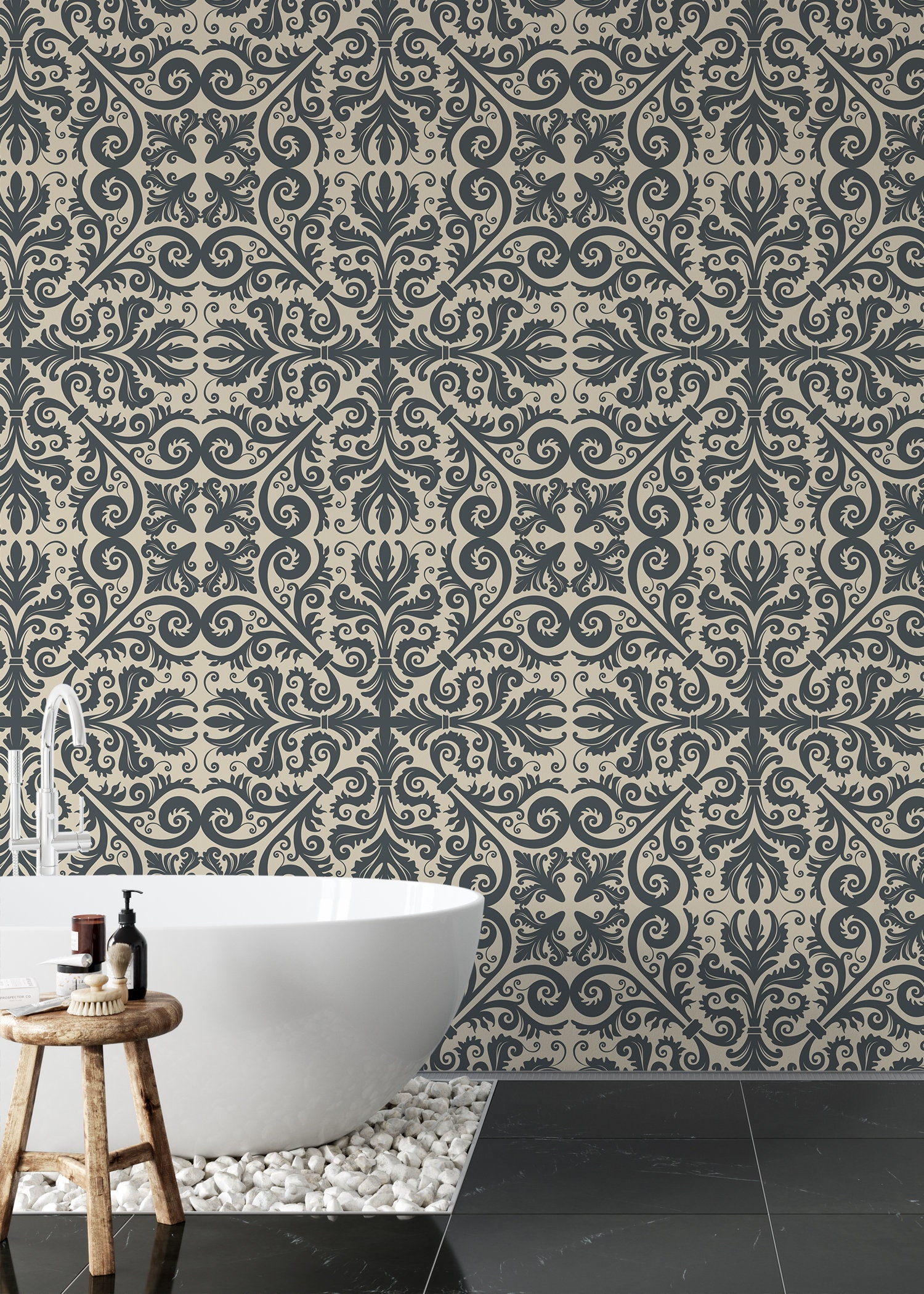 Peel and Stick Wallpaper Grey Luxury Wallpaper Removable | Etsy