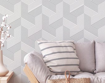 Herringbone Peel and Stick Wallpaper Modern Geometric Removable Wall Mural Bedroom Decor