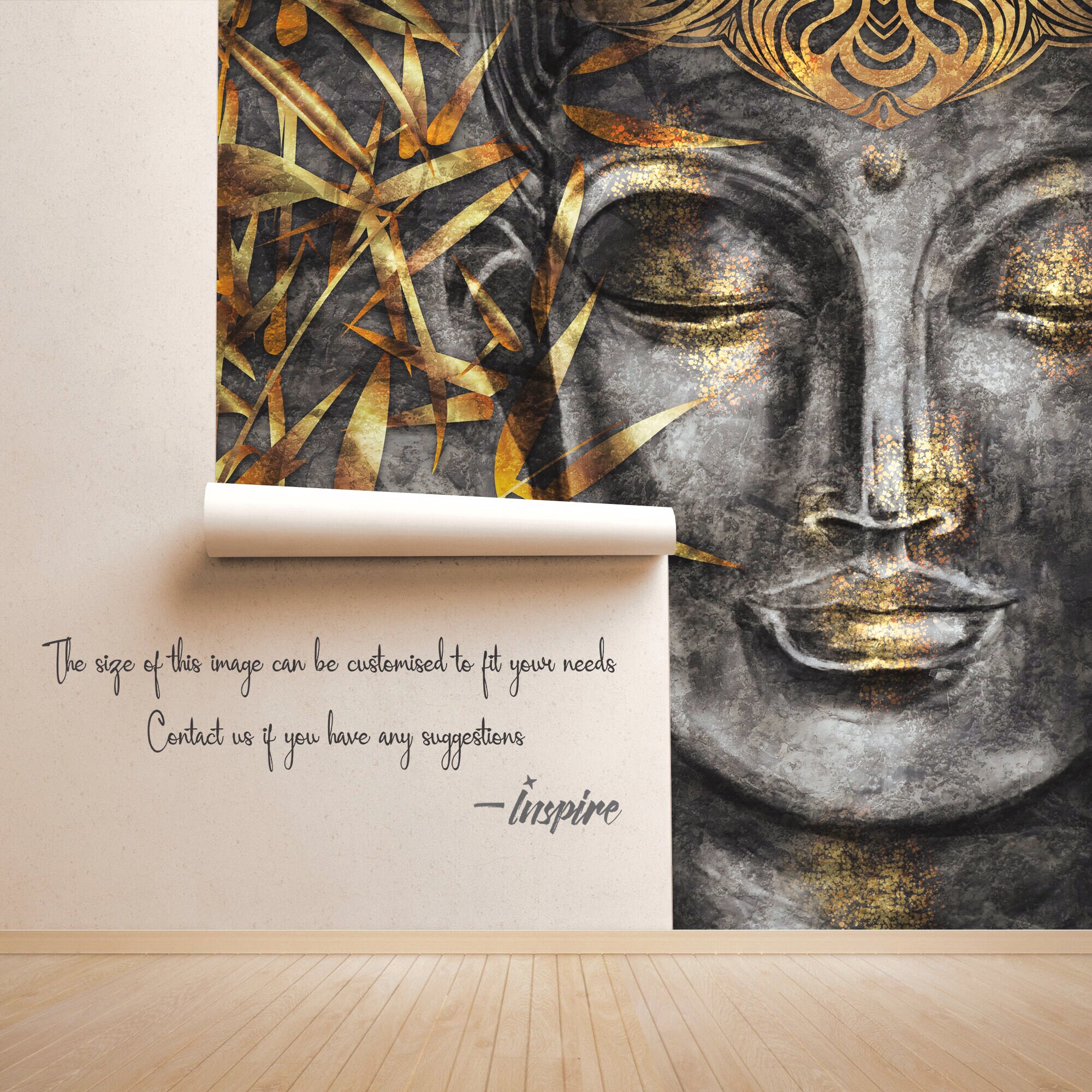 Buddha Wall Mural Yoga Studio Wall Decor Spa Wallpaper Etsy
