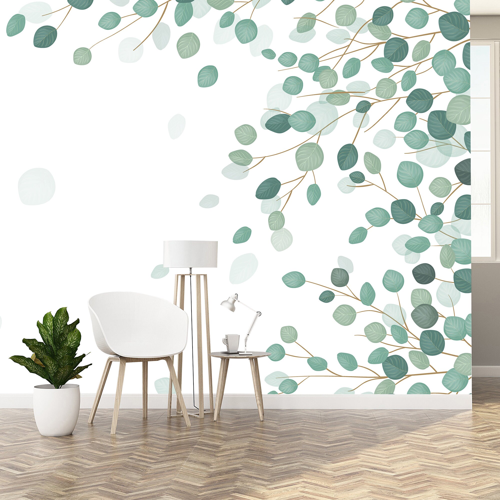 Peel and Stick Wallpaper Leaf Wallpaper Home Decor Odour Etsy
