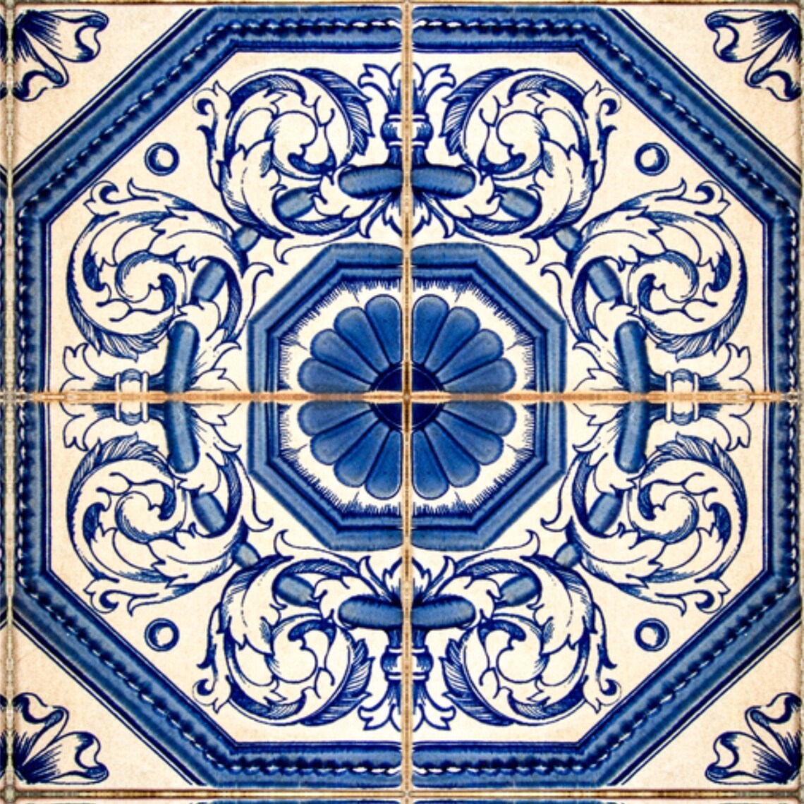Peel and Stick Tile Wallpaper Beautiful Blue Wallpaper | Etsy