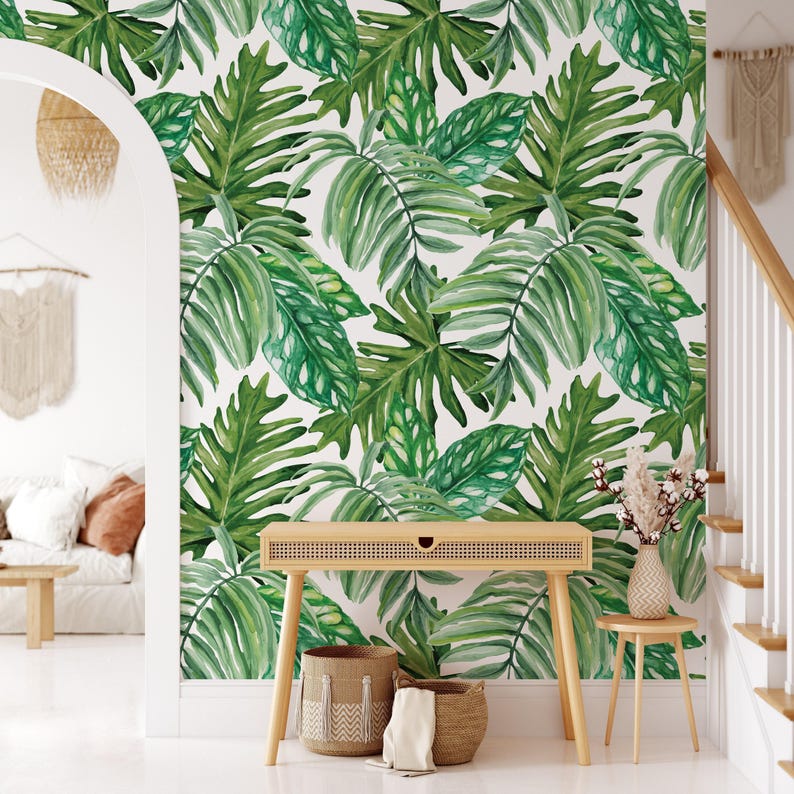 Tropical Palm Leaf Wallpaper Botanical Jungle Peel and Stick Removable Decor image 4
