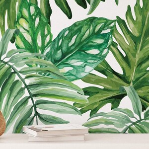 Tropical Palm Leaf Wallpaper Botanical Jungle Peel and Stick Removable Decor image 2