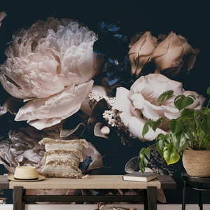 Wallpaper Peel and Stick Wallpaper Removable Wallpaper Home Decor Wall Art Wall Decor Room Decor -Large Peonies and Roses Floral Wallpaper
