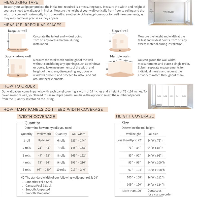 Pink and Orange Peel Stick Wallpaper, Peach Watercolor Wallpaper