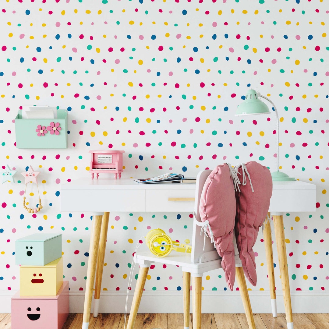 Polka Dot Wallpaper Peel and Stick Wallpaper Nursery Kids - Etsy