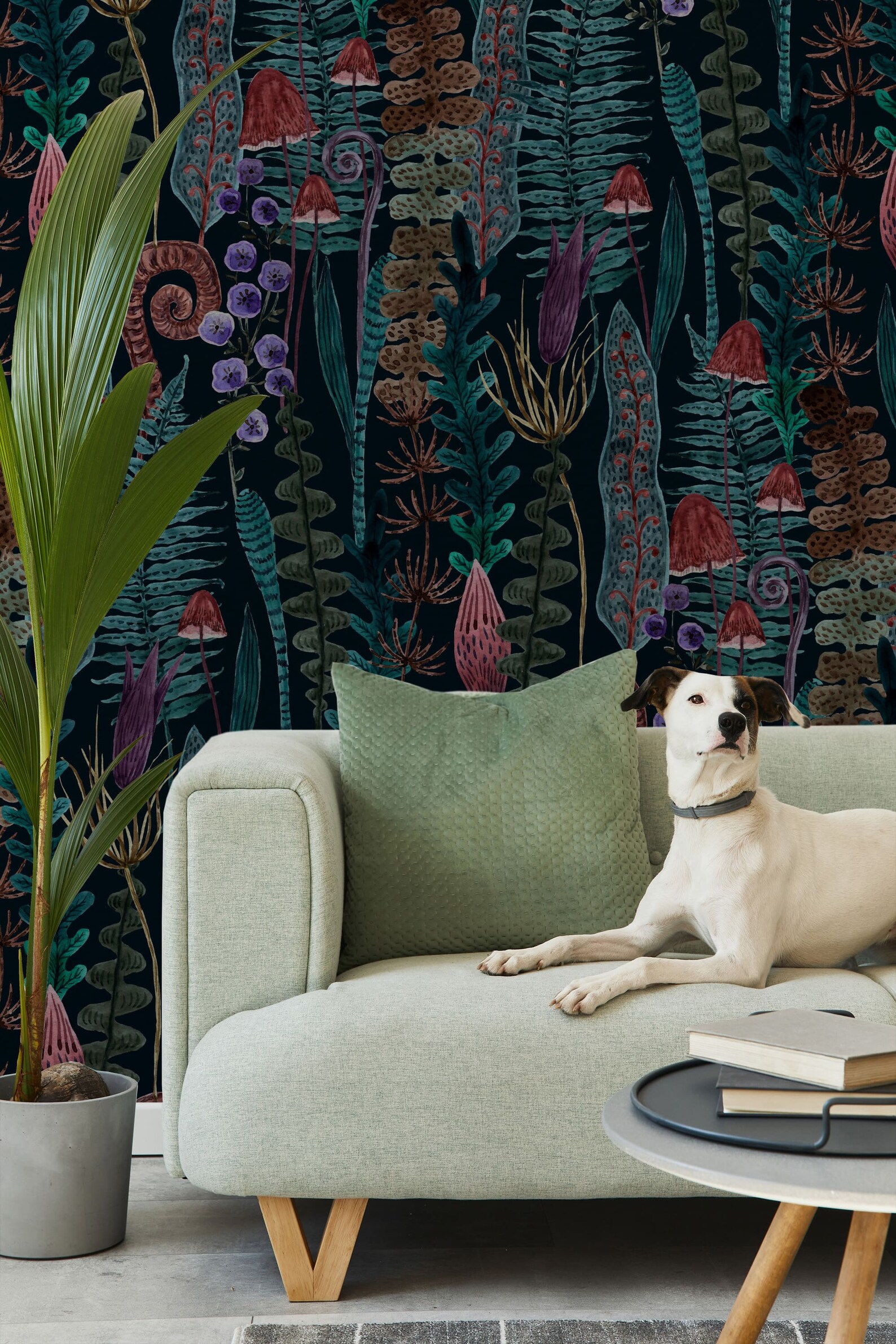 Black Secret Garden Peel and Stick Wallpaper Dark Cottagecore Etsy