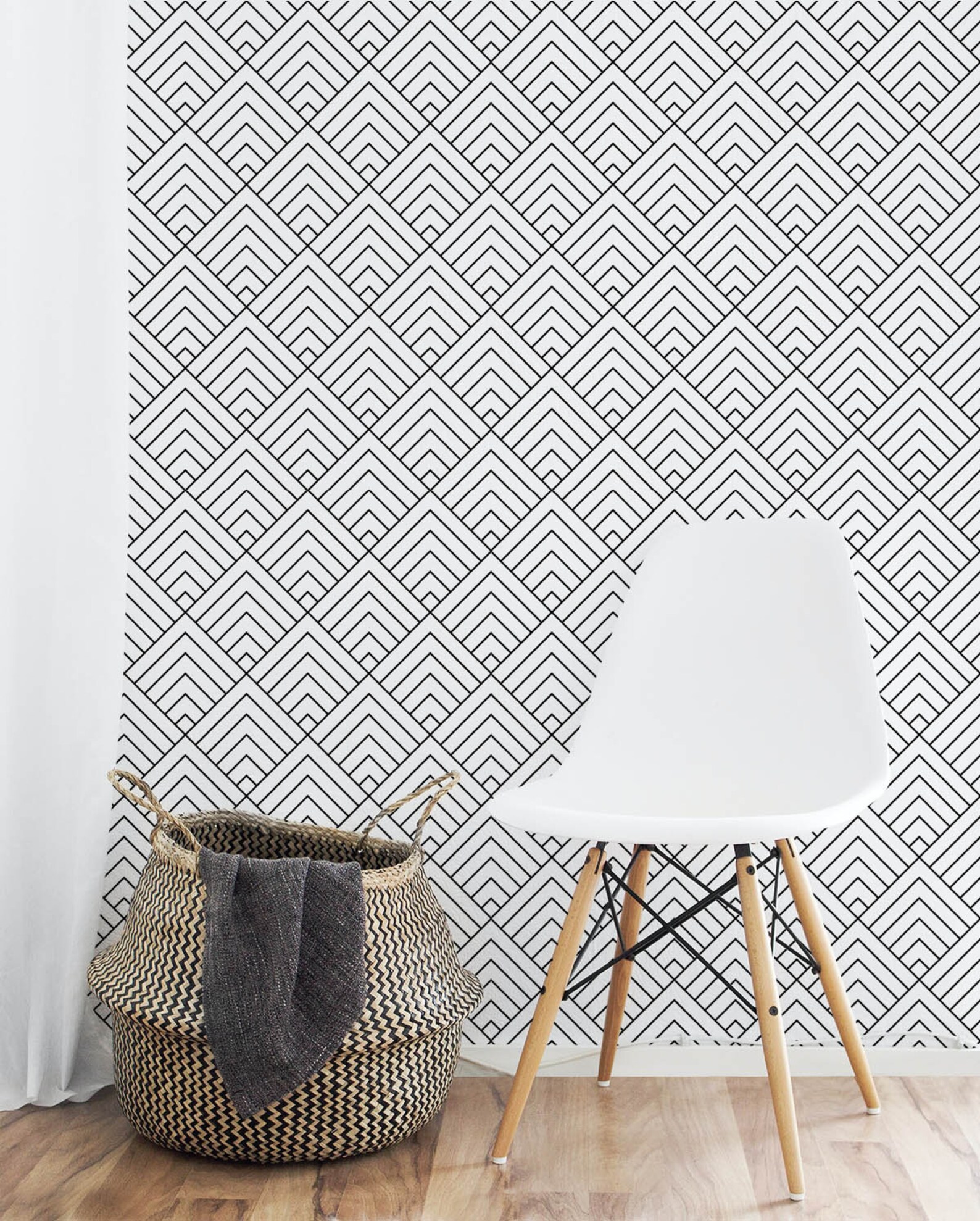 Removable Wallpaper Geometric Peel and Stick Wallpaper Etsy
