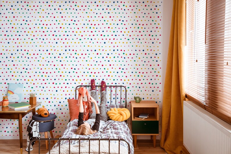 Polka Dot Peel and Stick Wallpaper Removable Wallpaper Etsy