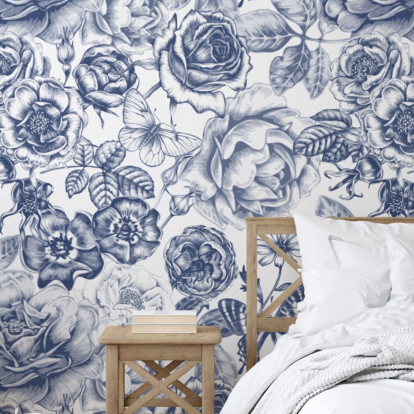 NuWallpaper NUS3830 Navy Secret Garden Peel Stick Wallpaper Blue Amazonin Home Improvement #28 NuWallpaper NUS3830 Navy Secret Garden Peel Stick Wallpaper Blue Amazonin Home Improvement
