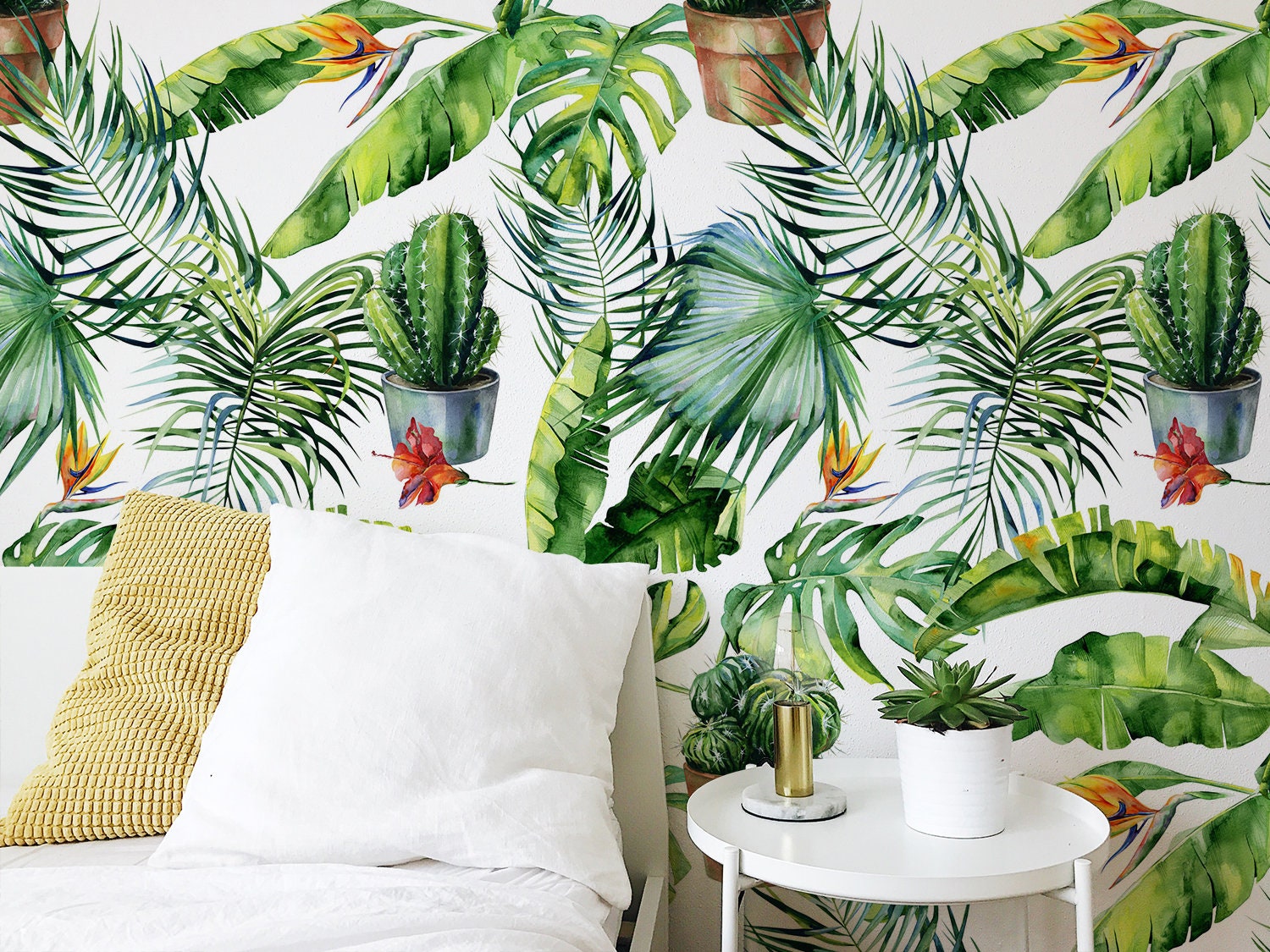 Peel and Stick Wallpaper Beautiful Vinyl Tropical Wallpaper - Etsy