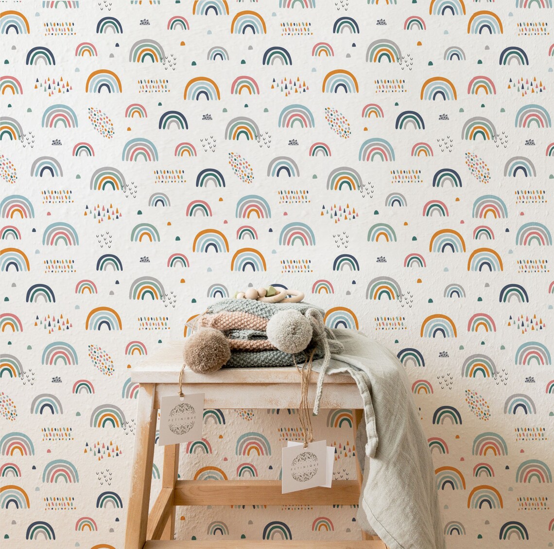 Peel and Stick Rainbow Wallpaper Beautiful Wallpaper | Etsy