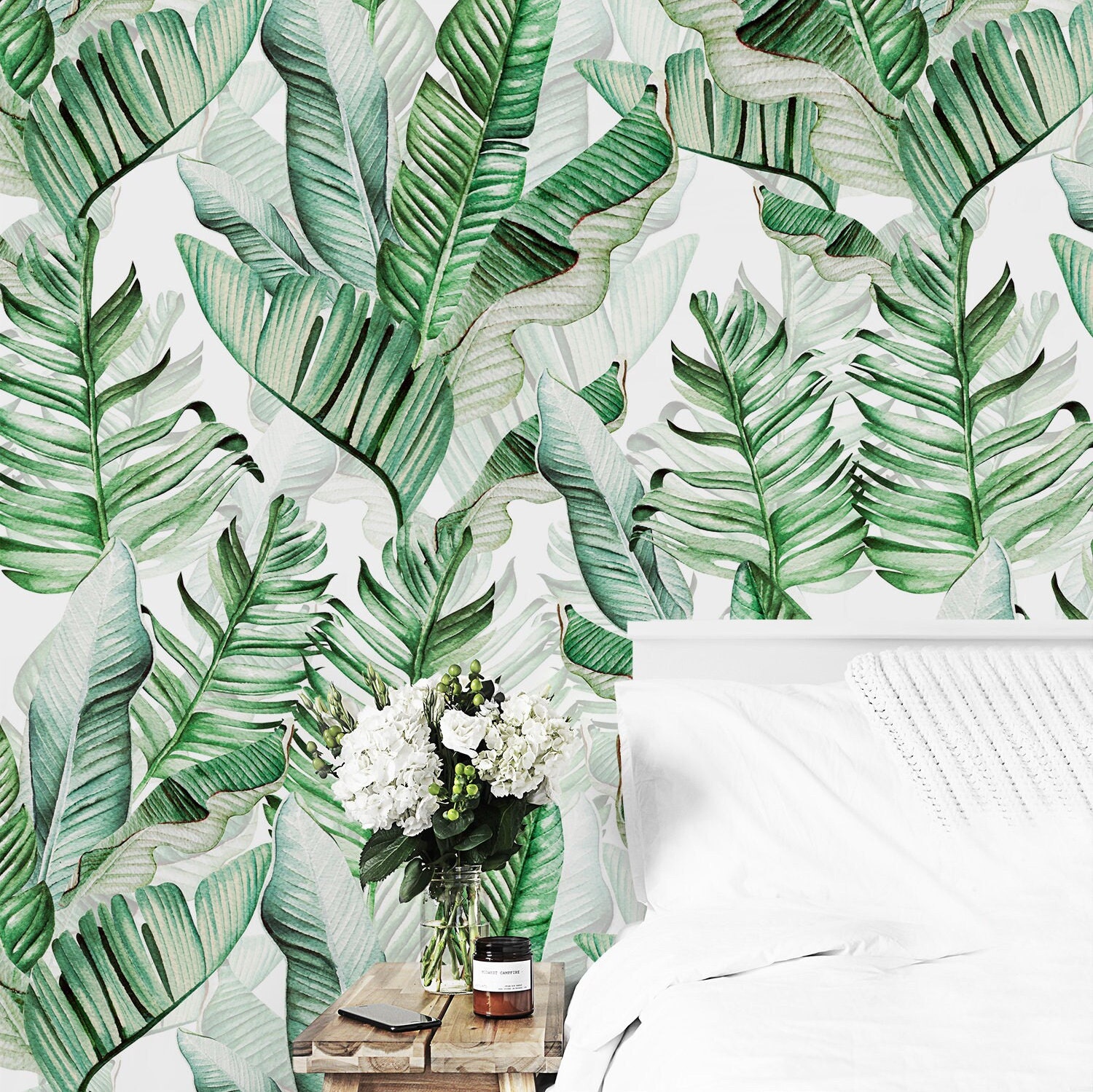 Buy Black and White Palm Leaf Wallpaper Online In India  Etsy India