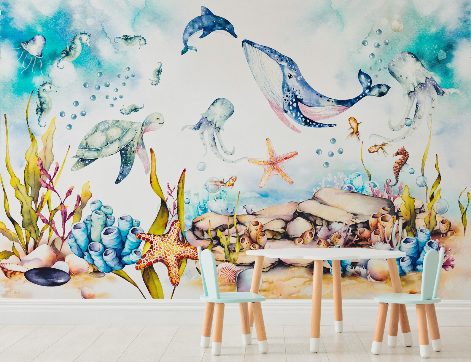 Under the Sea Nursery Wallpaper Children's Removable Etsy Canada