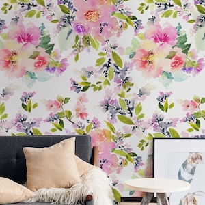 Flower wall mural, Beautiful wallpaper, Vintage wallpaper, Botanical wallpaper,Ppeel and stick, Vinyl wallpaper, Modern wallpaper