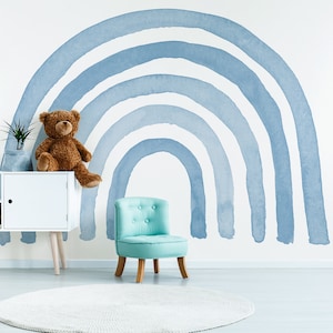 Rainbow Kids Wallpaper, Peel and Stick Non-Toxic Mural for Kids, Perfect Wallpaper with Blue Colors, Ideal Self Adhesive Mural for Bedroom
