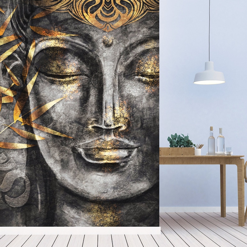 Buddha Wall Mural Yoga Studio Wall Decor Spa Wallpaper Etsy