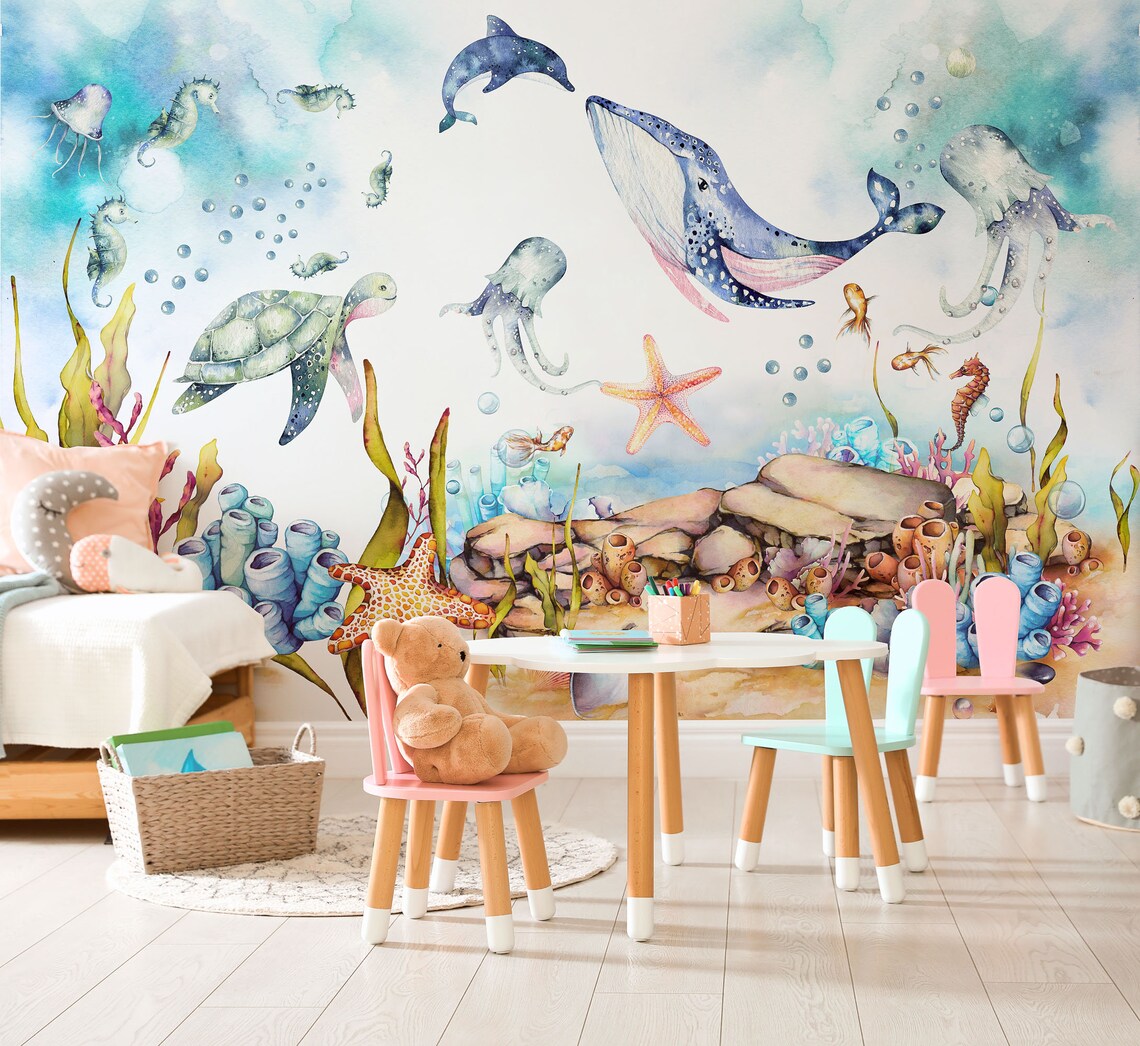 Under the Sea Nursery Wallpaper Children's Removable Etsy UK