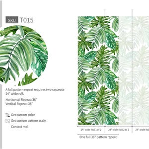 Tropical Palm Leaf Wallpaper Botanical Jungle Peel and Stick Removable Decor image 6
