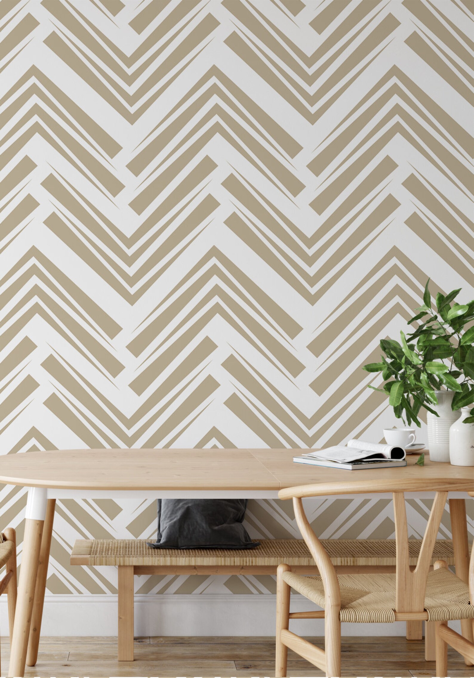 Peel and Stick Wallpaper Brown Wallpaper Geometric Custom - Etsy