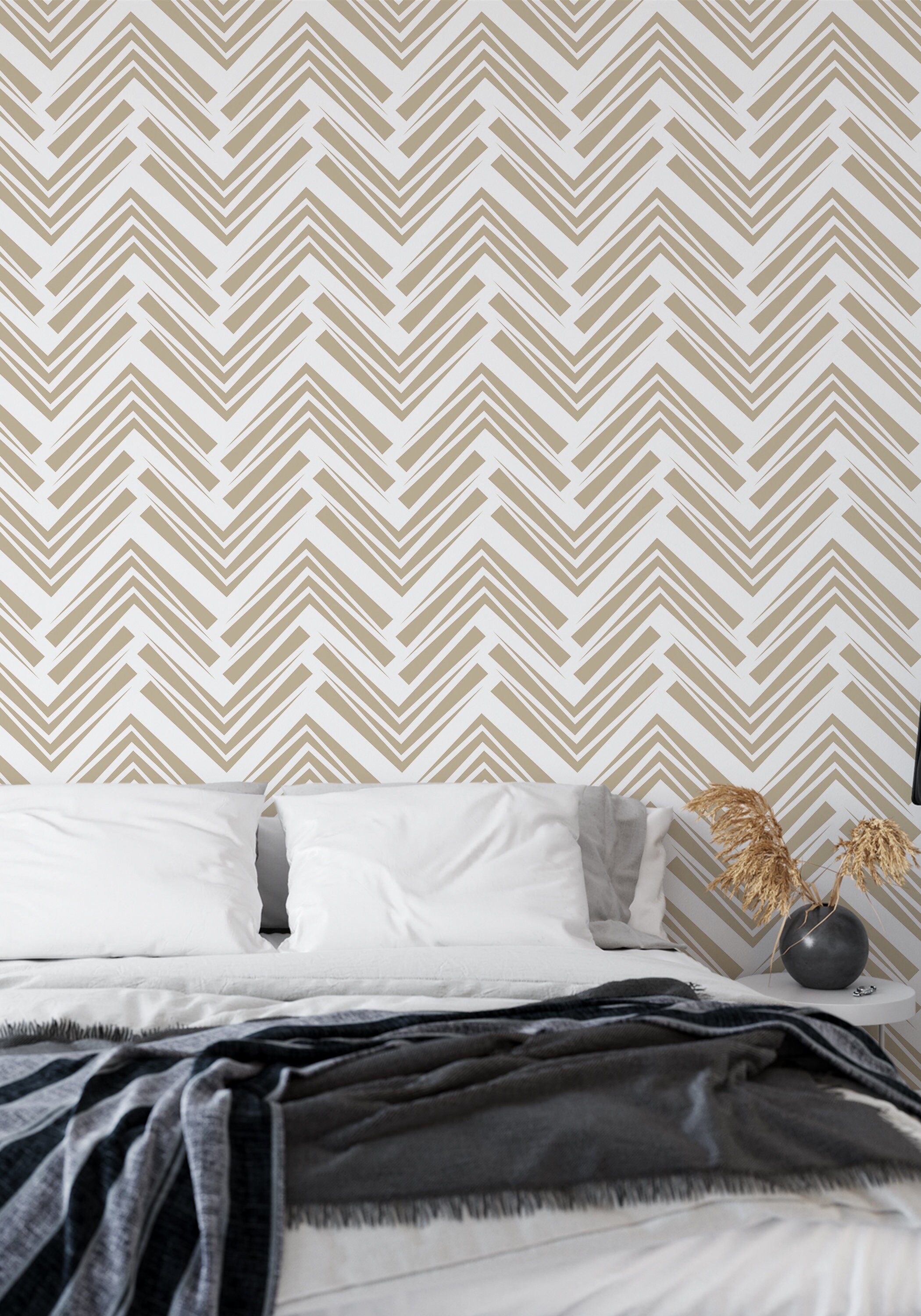 Peel and Stick Wallpaper Brown Wallpaper Geometric Custom | Etsy