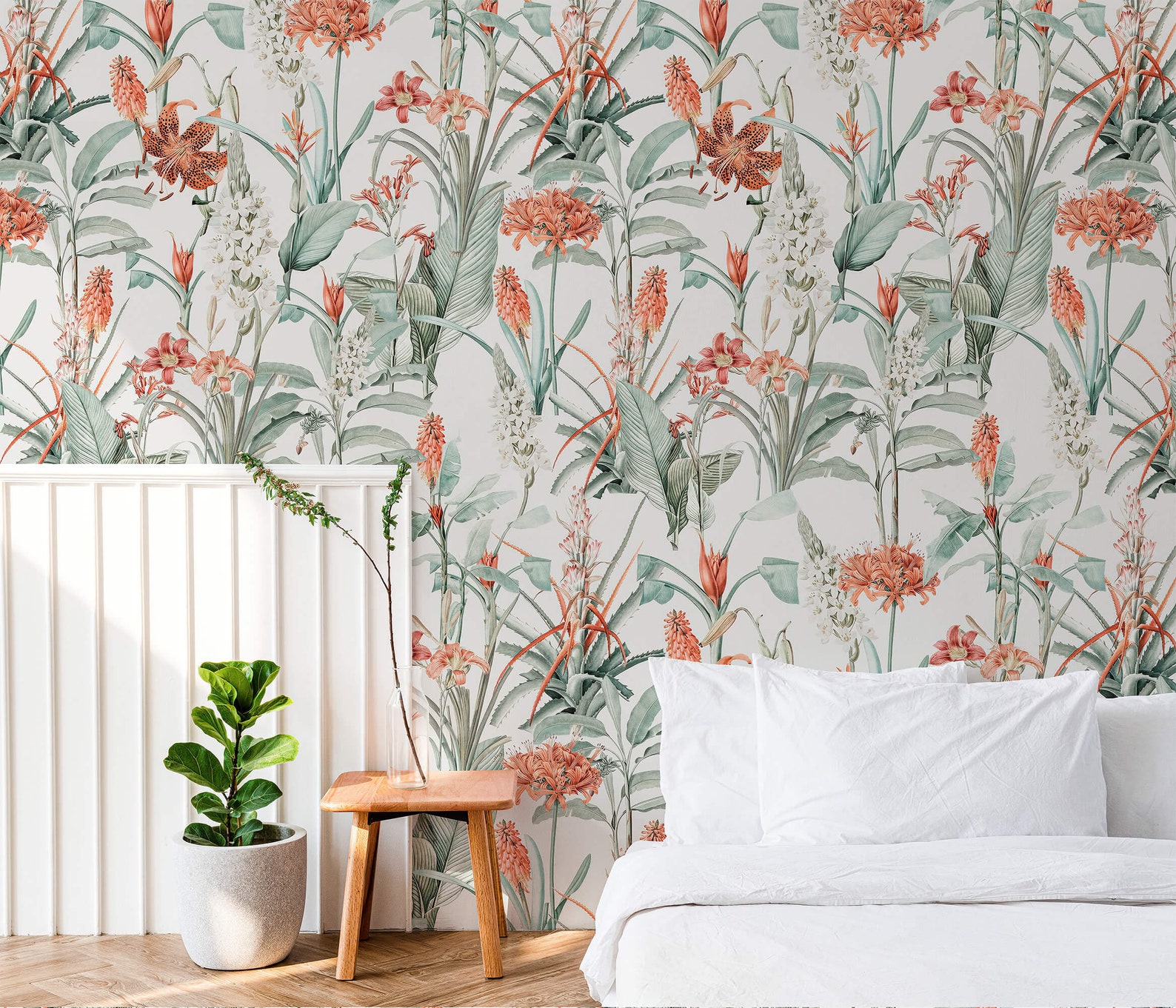 Vintage Botanical Wallpaper Peel and Stick Floral and - Etsy