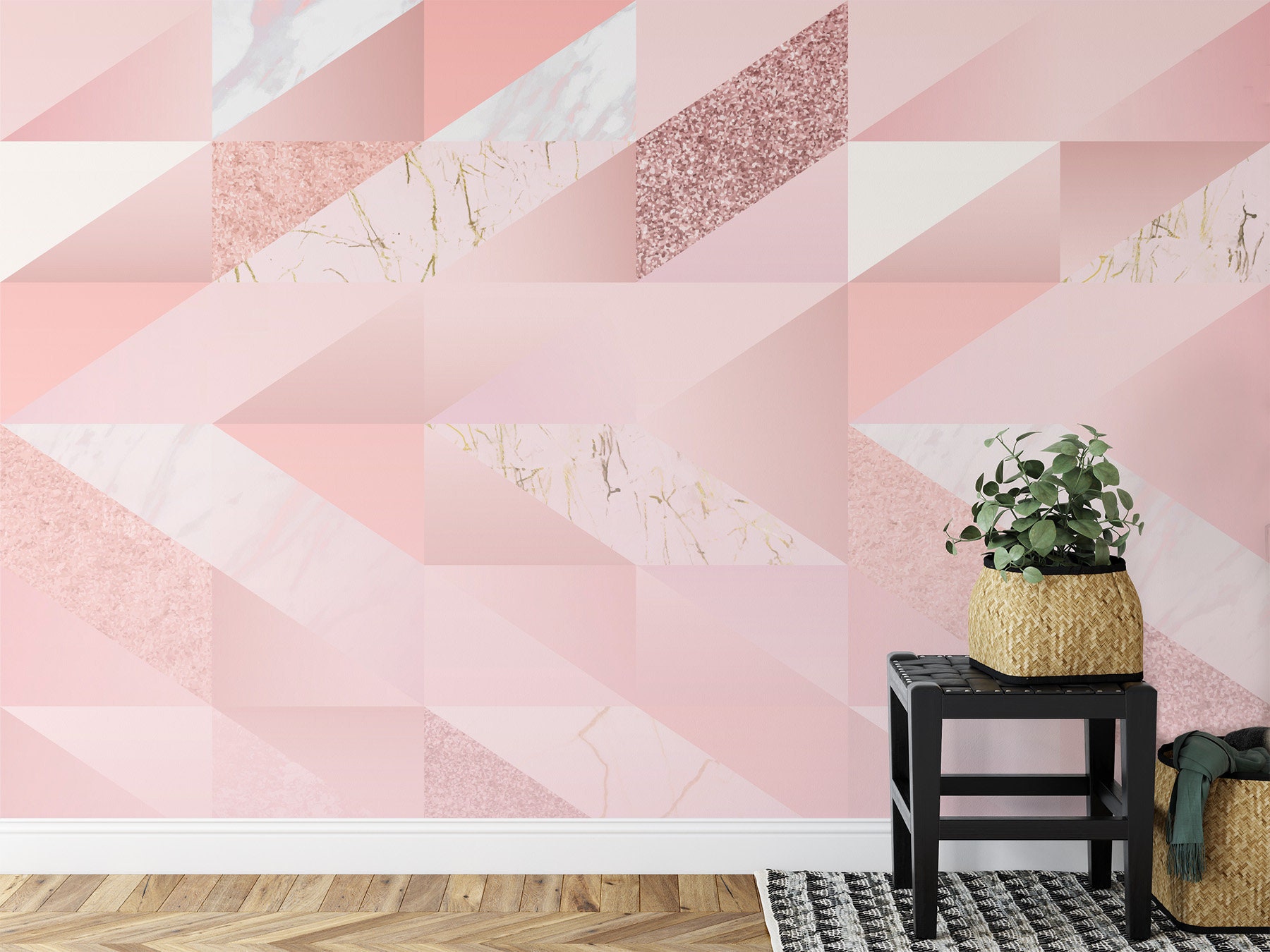 Peel and Stick Marble Wallpaper Pink Custom Marble Wallpaper Etsy