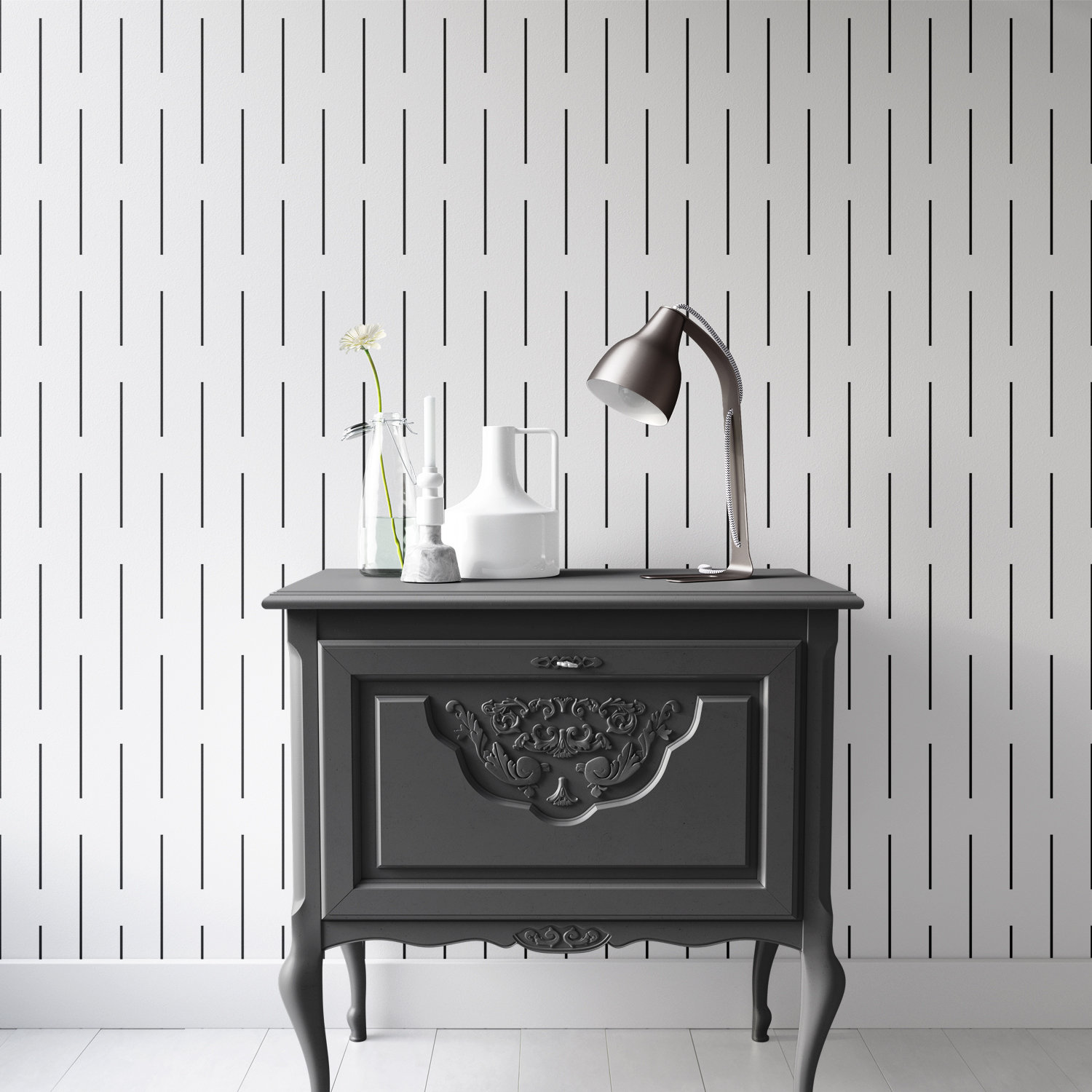 Peel and Stick Wallpaper Geometric Modern Wallpaper Black & Etsy
