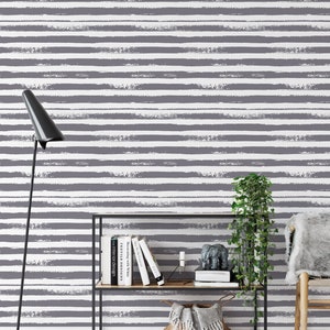 Gray and White Peel and Stick Wallpaper, Minimalist Wallpaper, Removable Wallpaper for Bedroom, Boho Wallpaper, Wall Art, Wall Decor