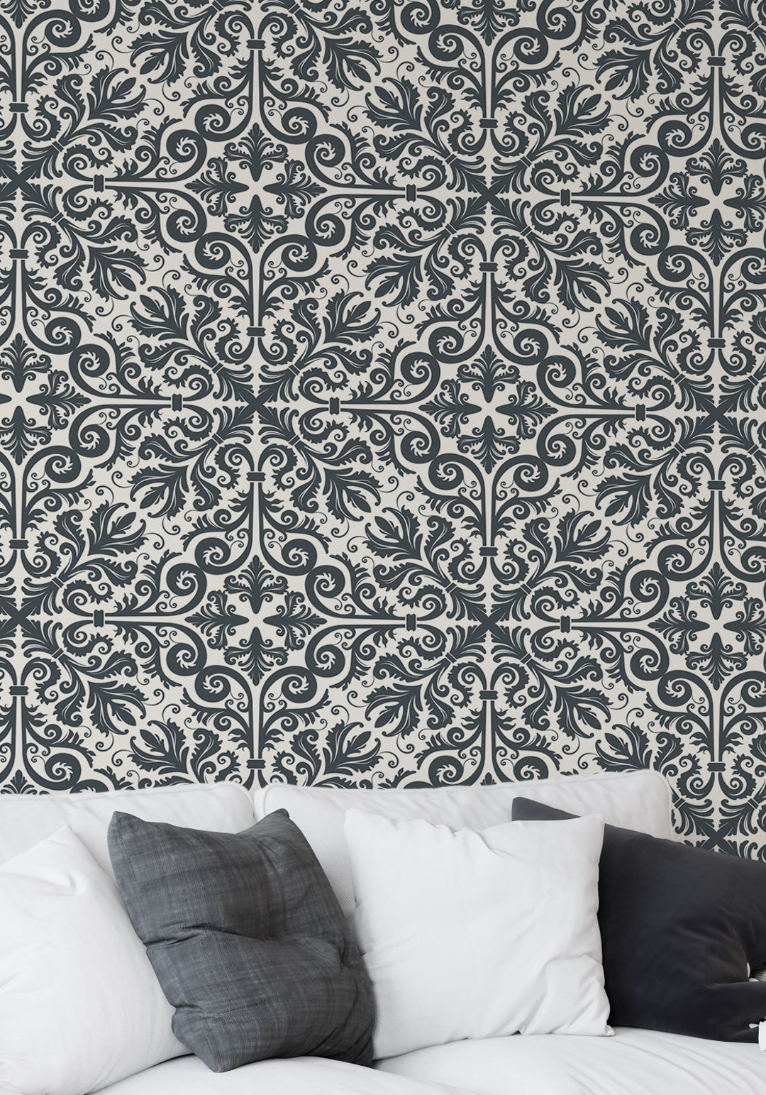 Charcoal Gray Wallpaper Peel and Stick, Self Adhesive Wallpaper Look