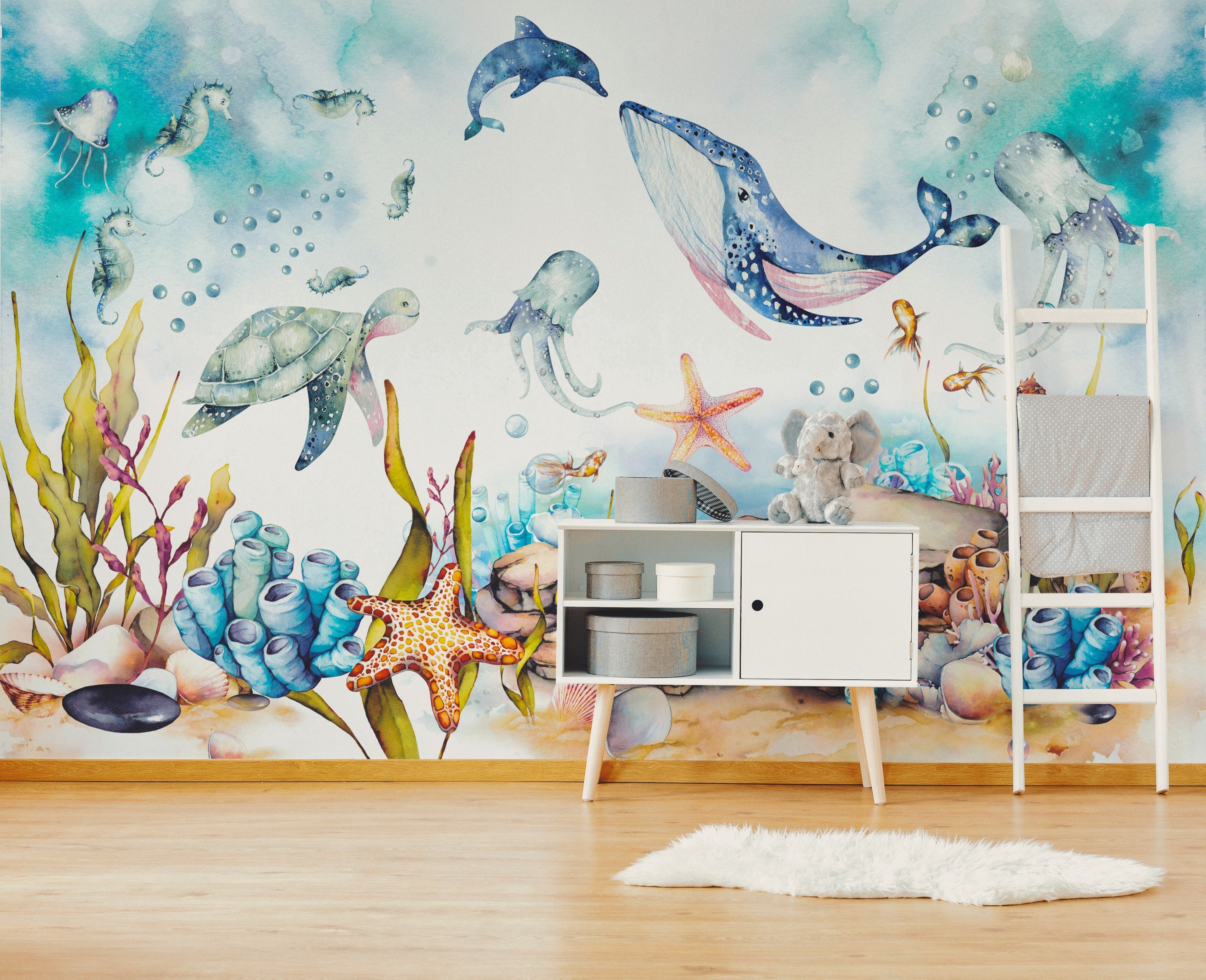 Under the Sea Nursery Wallpaper Children's Removable Etsy