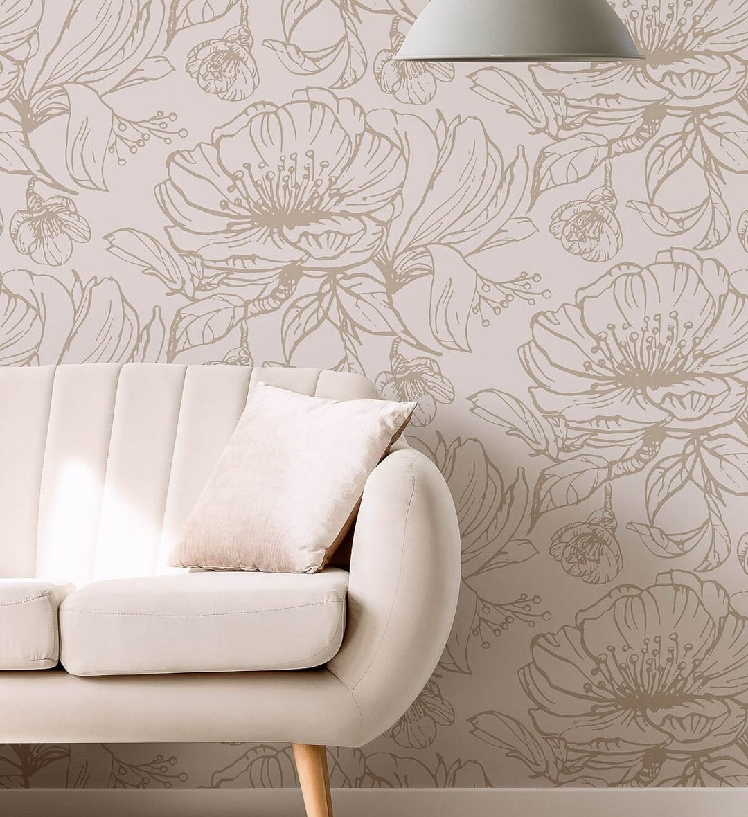 Picture of Vintage Textured Floral Wallpaper, Watercolor Botanical Wallpaper ...