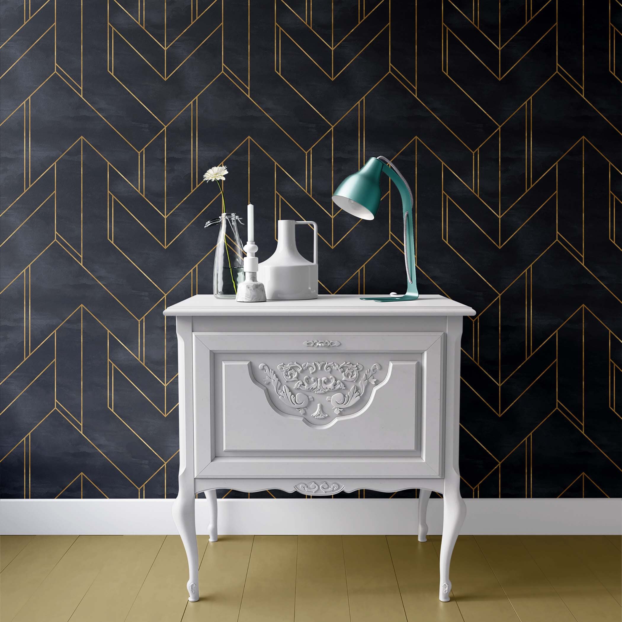 Geometric Wallpaper Peel and Stick Removable Wallpaper Etsy