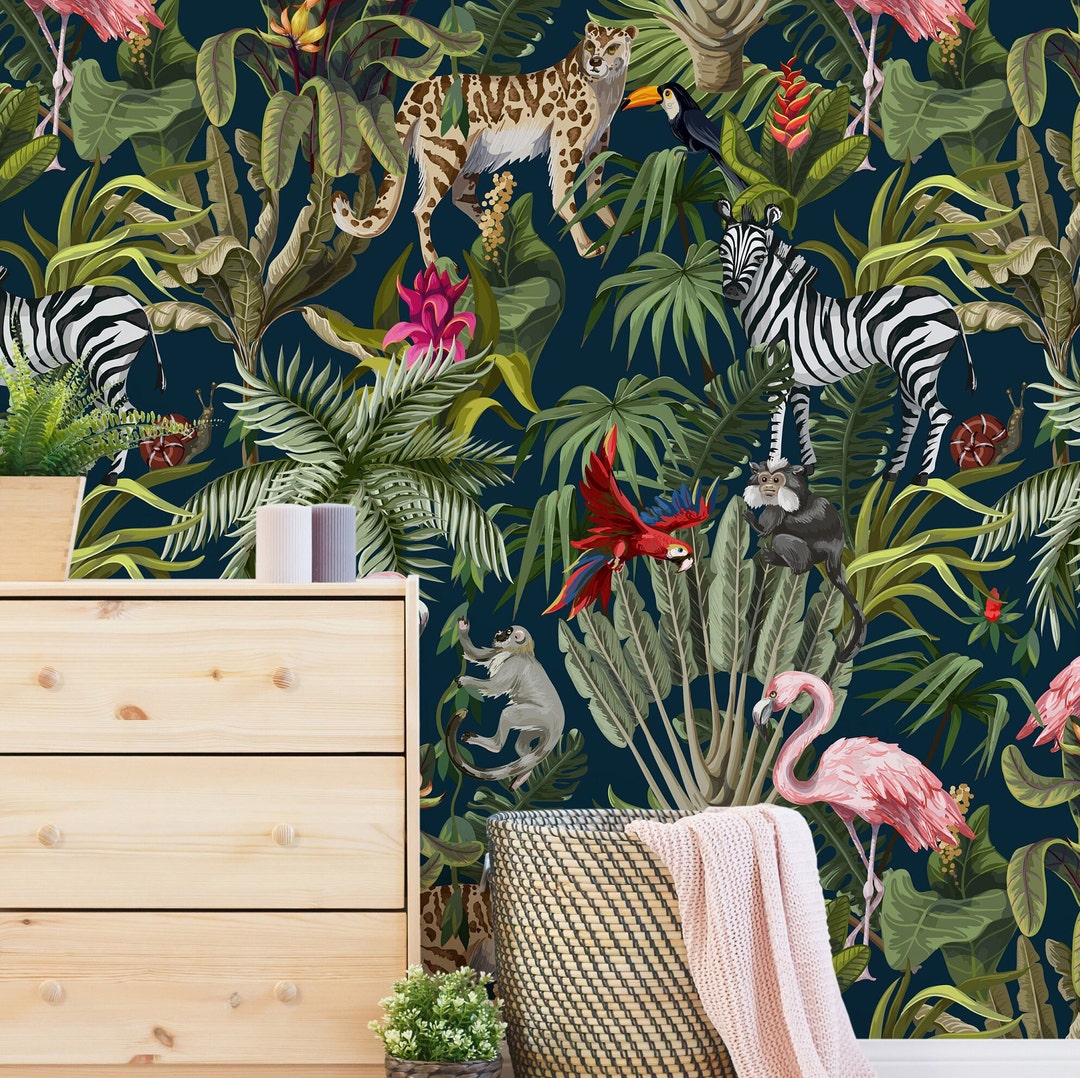 Peel and Stick Wallpaper Tropical Wallpaper for Home Decor - Etsy