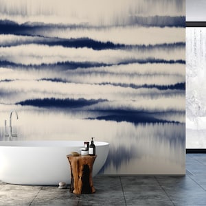 Vintage Landscape Wallpaper, Clouds Removable Wallpaper, Vinyl Waterproof Wallpaper, Sky Peel and Stick Wallpaper, Art Deco Wallpaper